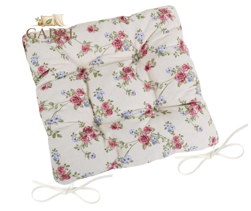 Sedák prošívaný 40x40 cm pnoucí růžička