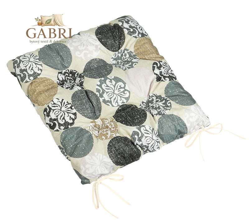 Sedák prošívaný 40x40 cm koule šedé