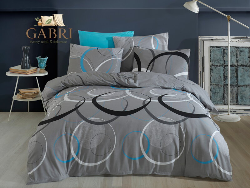 Povlečení francouzské bavlna 240x220,70x90 Toronto bluegrey