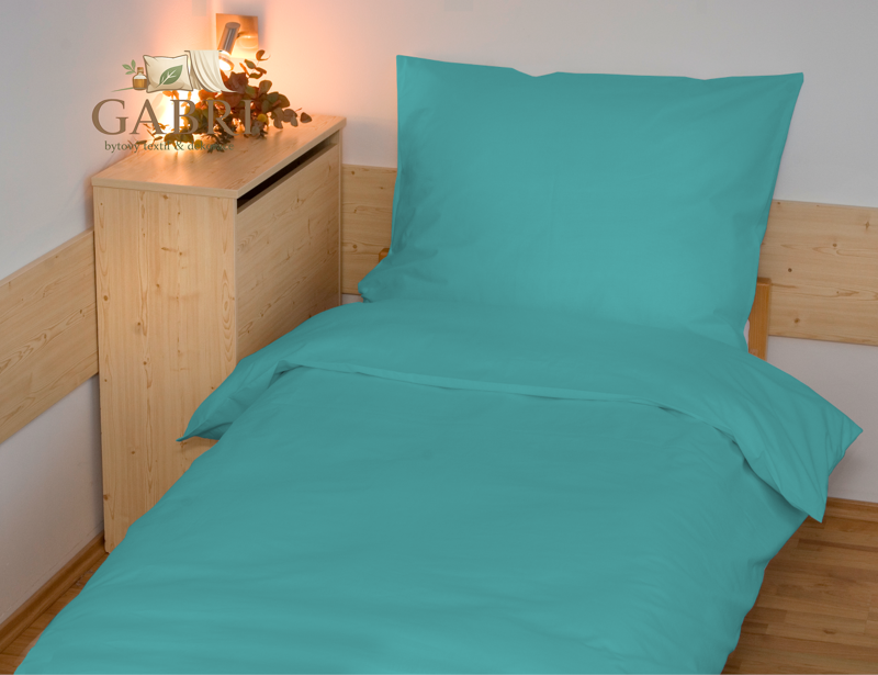Prodloužené povlečení bavlna UNI 140x220, 70x90cm tyrkysové