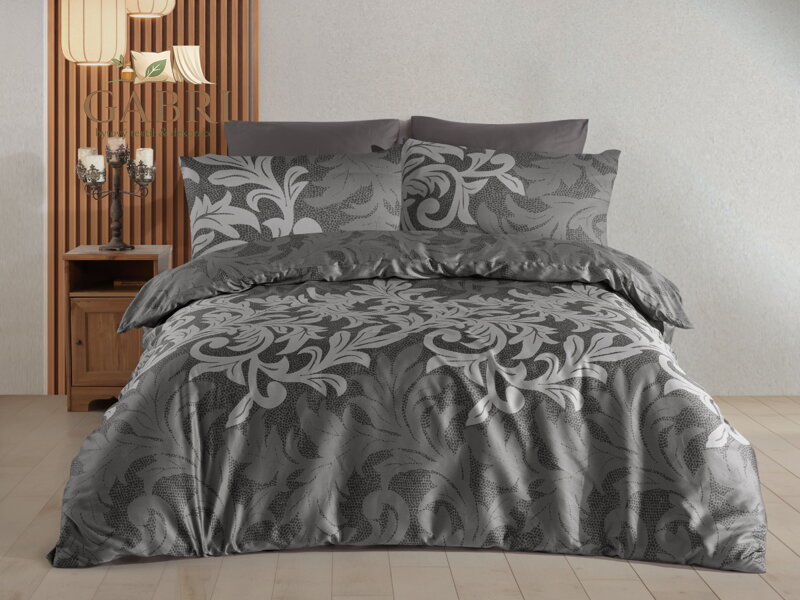 Francouzské povlečení Satén 240x200, 70x90cm Karen grey
