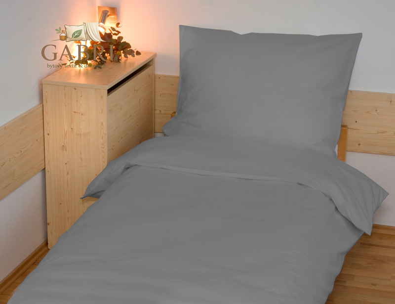 Prodloužené povlečení bavlna UNI 140x220, 70x90cm antracitové