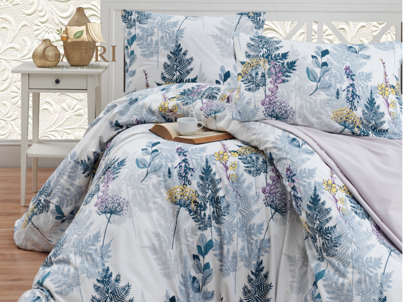 Francouzské povlečení Satén 220x200, 70x90cm Wood grey