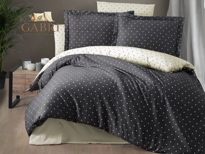 Francouzské povlečení Satén 240x220, 70x90cm Serena antracit