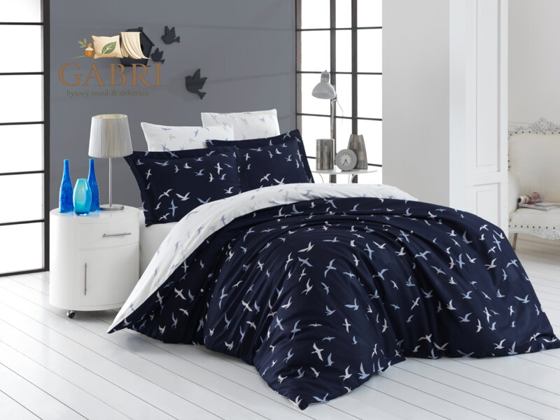 Francouzské povlečení Satén 220x200, 70x90cm Liberta blue