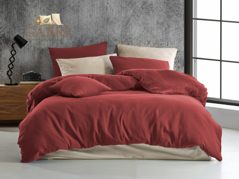 Francouzské mušelínové povlečení vínové