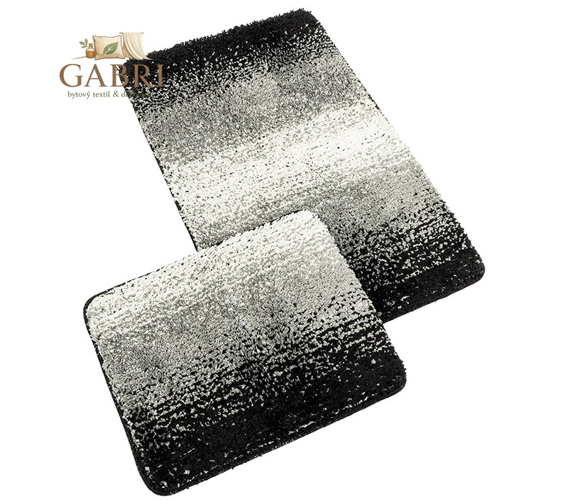 Koupelnová sada předložek SILVER 60x100+60x50cm šedá/černá