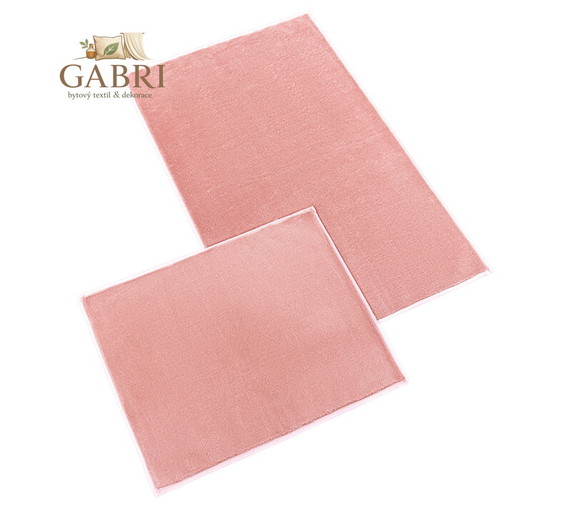Koupelnová sada předložek GOLD 60x100+60x50cm růžová