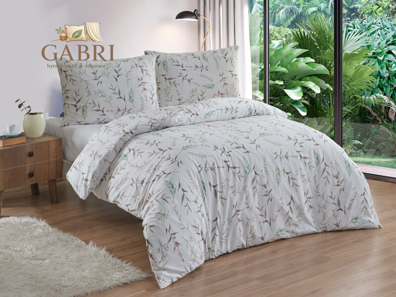 Flanelové francouzské povlečení 240x200, 70x90 Verona natur