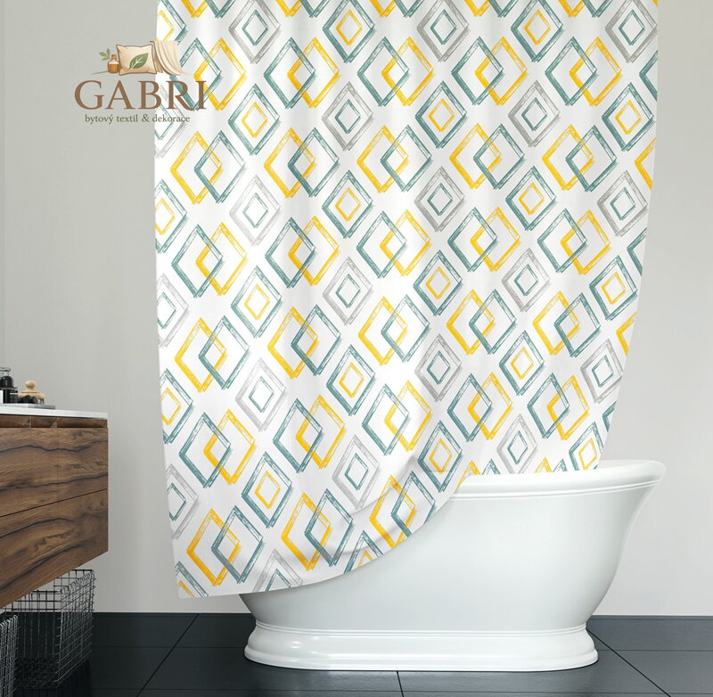 Koupelnový závěs dlaždice