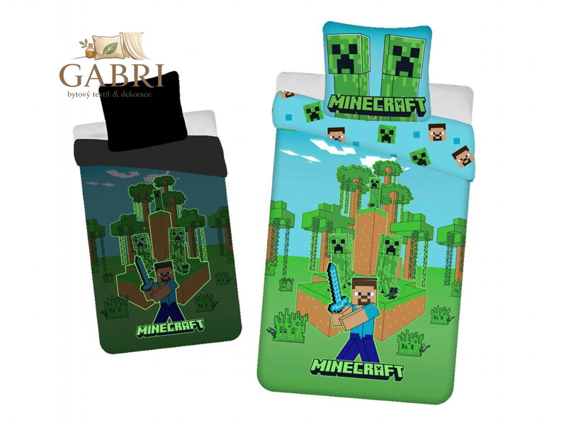 Povlečení Minecraft Jungle Fight svítící efekt 140x200, 70x90 cm