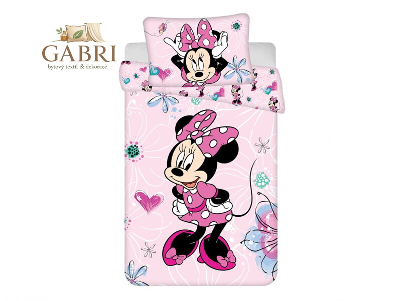 Jerry Fabrics Povlečení do postýlky Minnie Flowers 02 baby 100x135, 40x60 cm