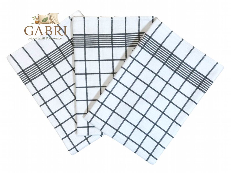 Svitap Utěrka Negativ Egyptská bavlna 50x70 cm bílá/šedá 3 ks