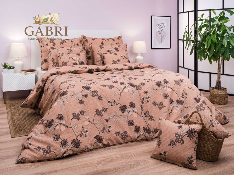 Povlečení krep Klaudie světle hnědá 140x200, 70x90 cm II.jakost