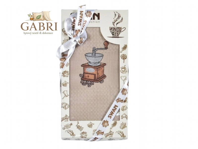 Dárkové balení utěrky SWAN Mlýnek a zrno 50x70 cm 1 ks