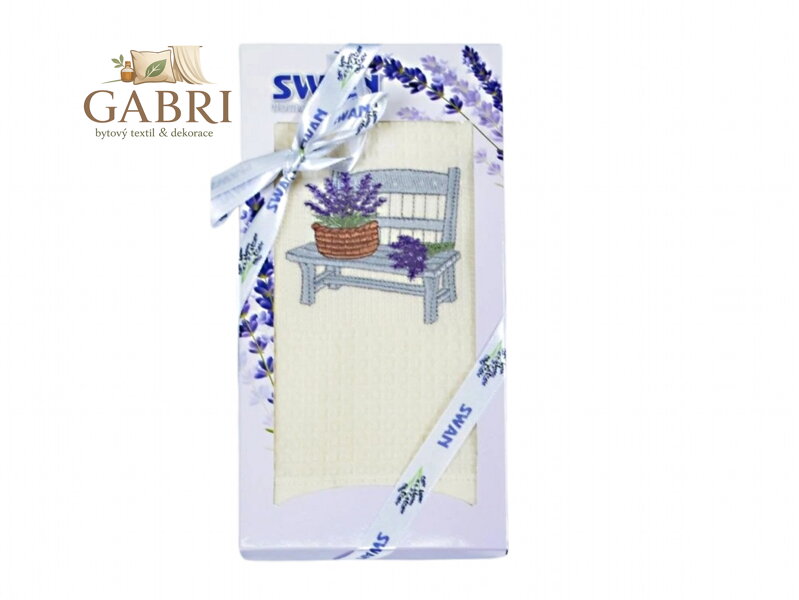 Dárkové balení utěrky SWAN Levandule lavička 50x70 cm 1 ks
