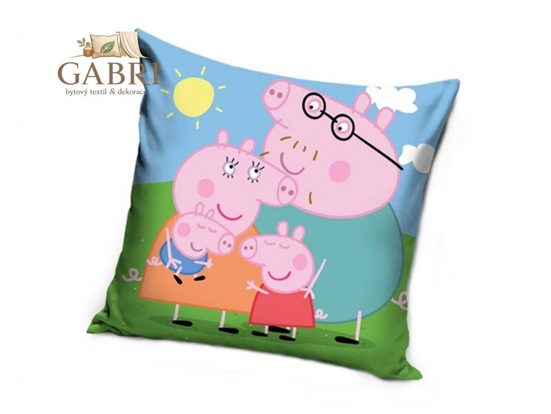 Povlak Prasátko Pepina Rodinné objetí 40x40 cm