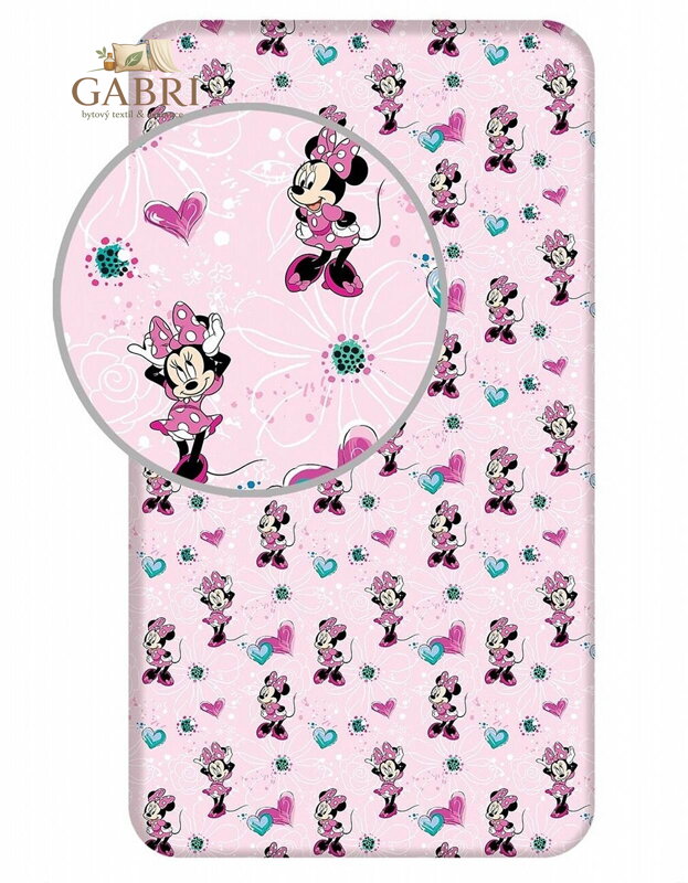 Prostěradlo Minnie Flowers 02 90x200x25 cm