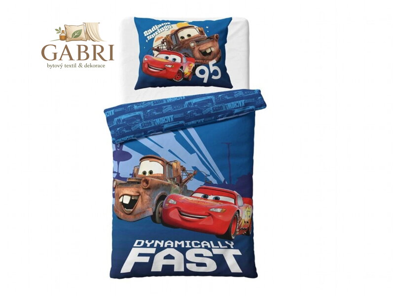 Povlečení Cars 3 Blesk McQueen a Burák 140x200, 70x90 cm