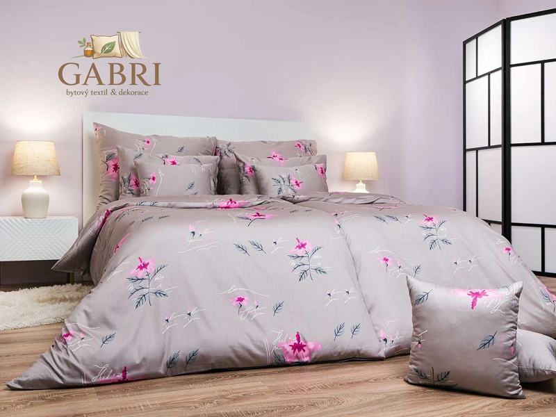 Povlečení flanel Ibišek opál 140x200, 70x90 cm II.jakost