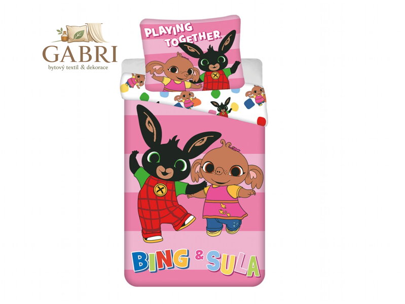 Povlečení Králíček Bing Playing together 140x200, 70x90 cm
