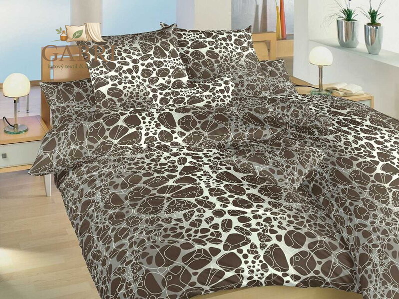 Dadka Povlečení krep Káva hnědá 200x220, 2x70x90 cm