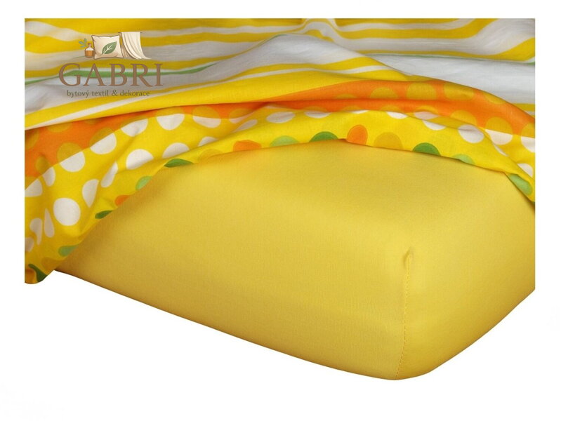 Jersey prostěradlo 60x120x10 tmavě žluté II.jakost