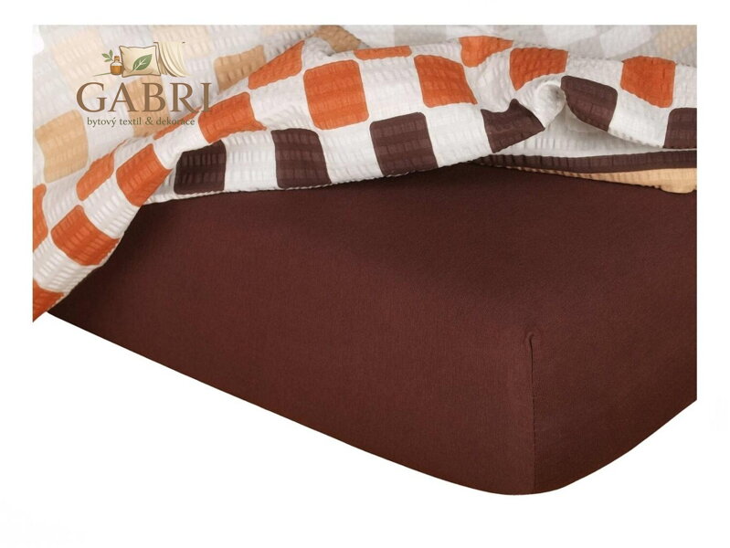 Jersey prostěradlo 140x200x20 tmavě hnědé II.jakost