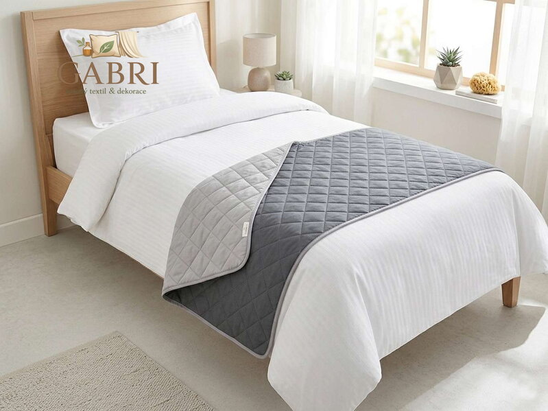 Šála na postel Ultra 52 R/66-611 tmavě šedá/světle šedá 68x140 cm