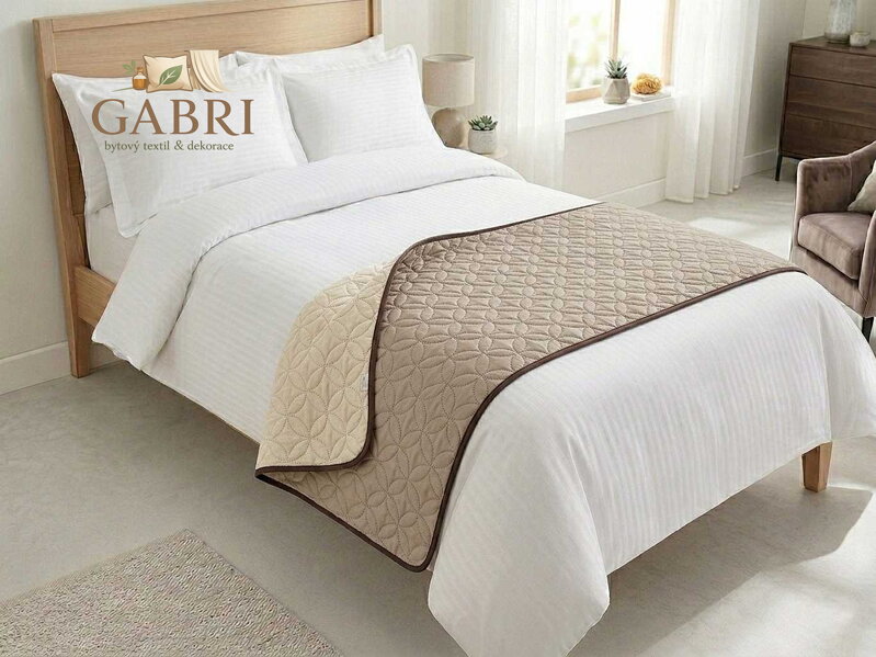 Šála na postel Ultra 2C/03-811 béžová/cappuccino 80x275 cm