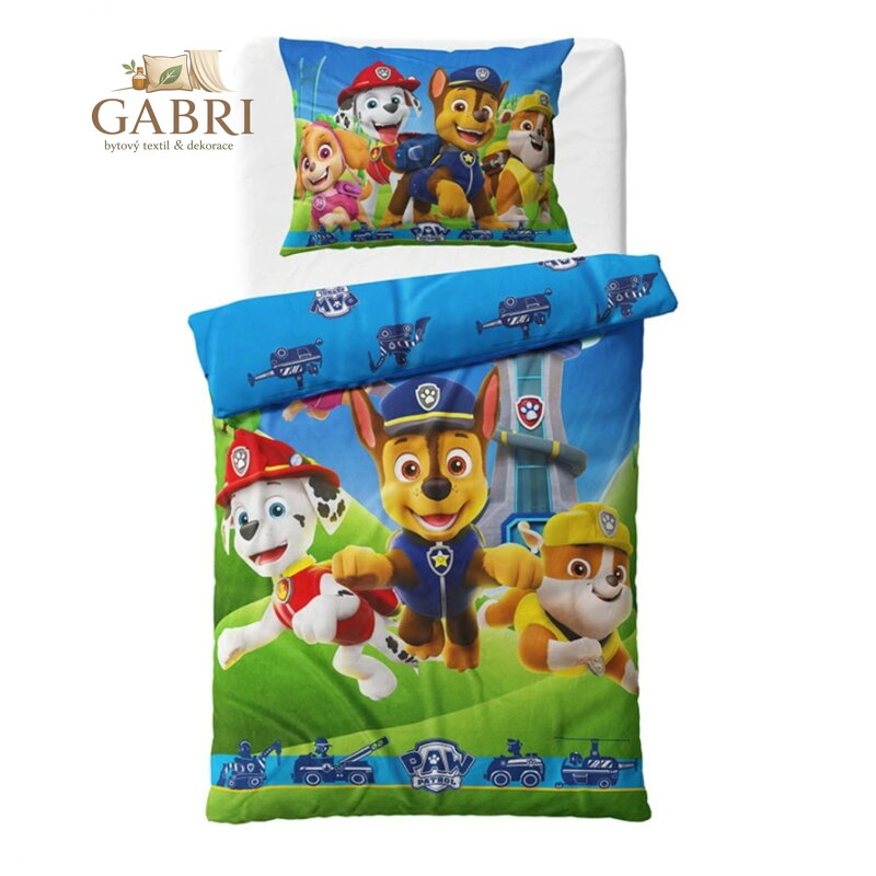 Carbotex Mikroplyšové povlečení Tlapková Patrola Běžíme do akce 140x200, 70x90 cm