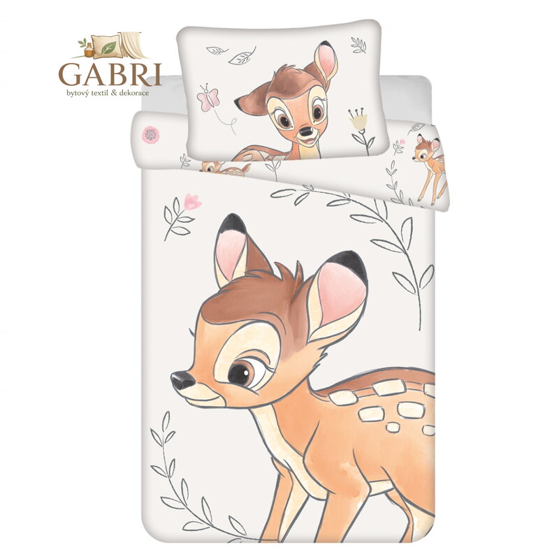 Jerry Fabrics Povlečení do postýlky Bambi Beige baby 100x135, 40x60 cm