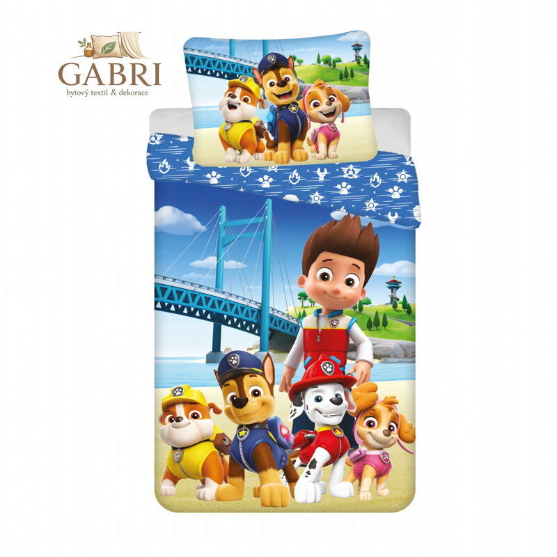 Jerry Fabrics Povlečení Paw Patrol PP 457 Bridge 140x200, 70x90 cm