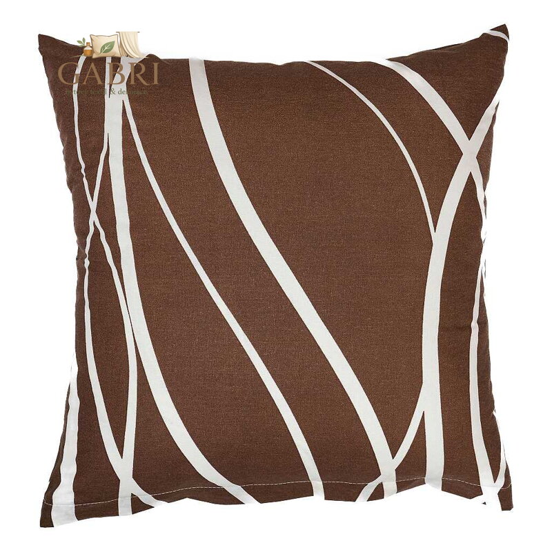 Povlak na polštář bavlna Vlny banánové na tmavě hnědém