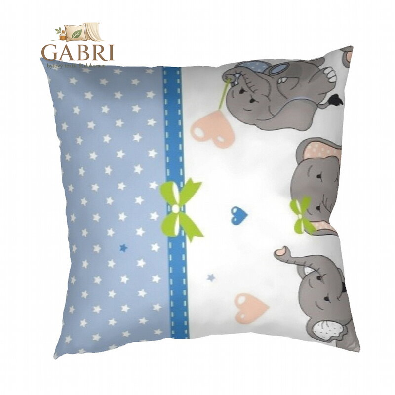 Dadka Povlečení krep Sloni denim 40x40 cm povlak