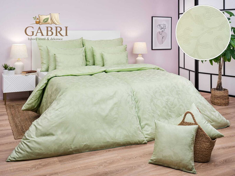 Dadka Povlečení damašek Rokoko zelené 140x200, 70x90 cm