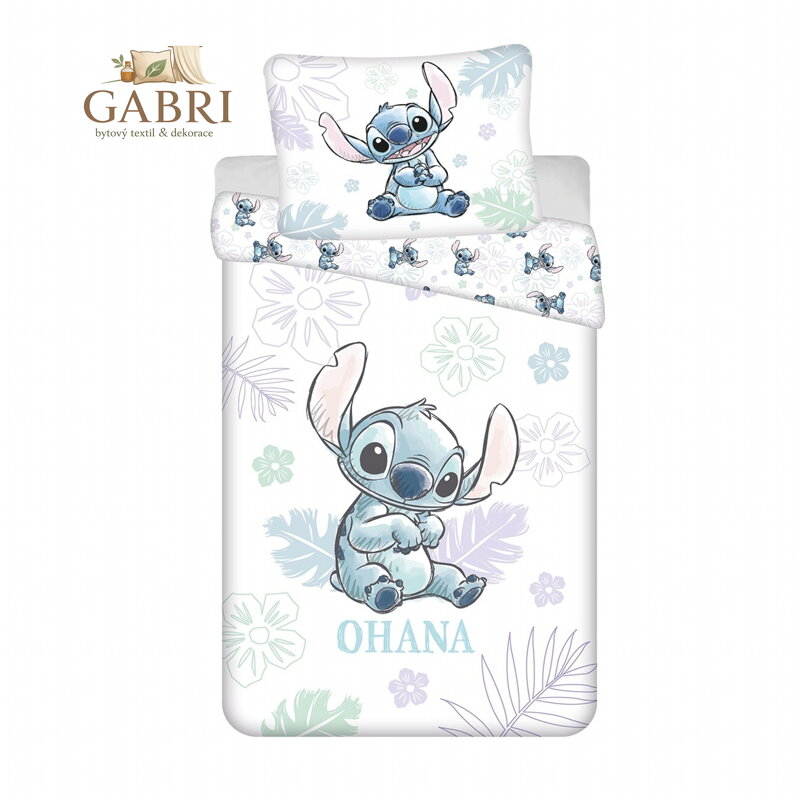Jerry Fabrics Povlečení Lilo a Stitch Ohana White 140x200, 70x90 cm