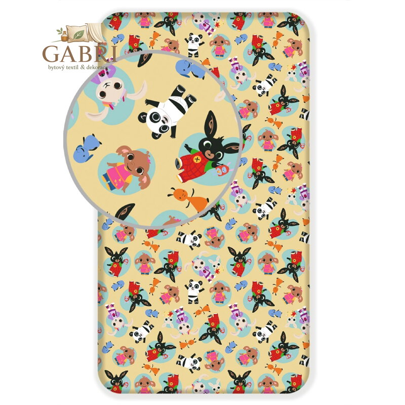 Jerry Fabrics Prostěradlo Králíček Bing 051 90x200x25 cm