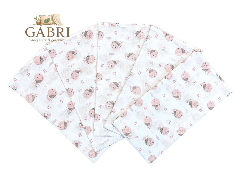 PREM INTERNACIONAL Látková plena 70x70 cm Růžová ryba (balení 5 ks)