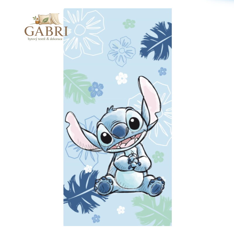 Jerry Fabrics Osuška Lilo a Stitch Ohana blue 70x140 cm