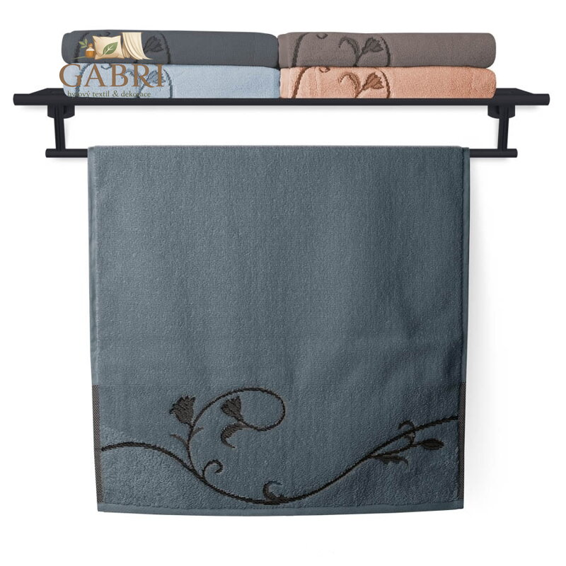 Veba Osuška Terry Floral Dance 036 modrošedá 70x140 cm