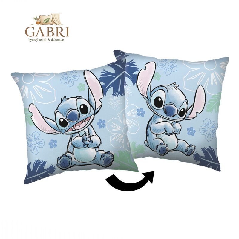 Jerry Fabrics Polštářek Lilo a Stitch Blue 40x40 cm
