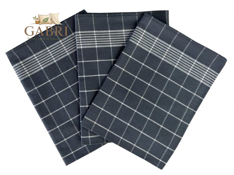 Svitap Utěrka Pozitiv Egyptská bavlna 50x70 cm tmavě šedá/bílá 3 ks