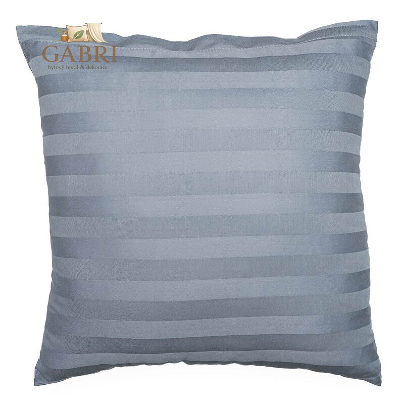 Povlak na polštář atlas grádl šedý proužek 2 cm