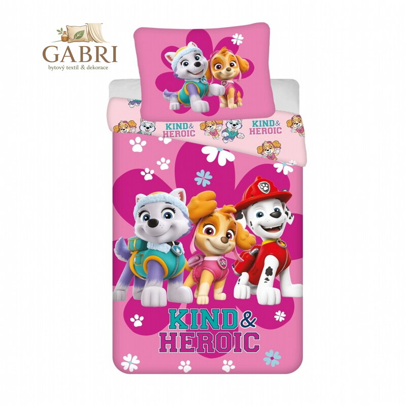 Jerry Fabrics Povlečení Paw Patrol PP 475 Heroic 140x200, 70x90 cm