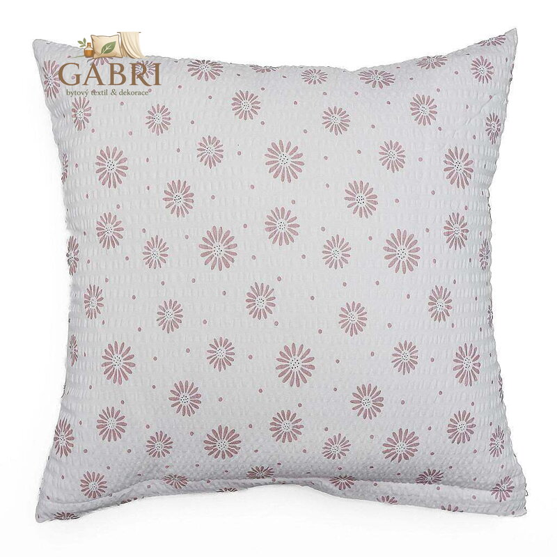 Povlak na polštářn krep Anežka pudrová na bílém