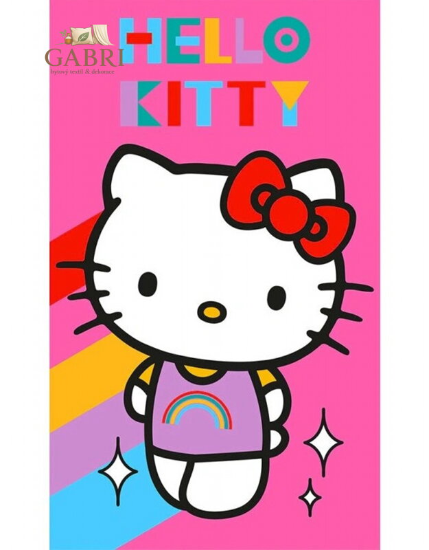 Carbotex Dětský ručník Hello Kitty Rainbow 30x50 cm