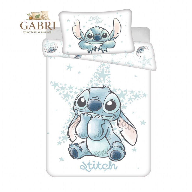 Jerry Fabrics Povlečení do postýlky Lilo and Stitch White Star baby 100x135, 40x60 cm
