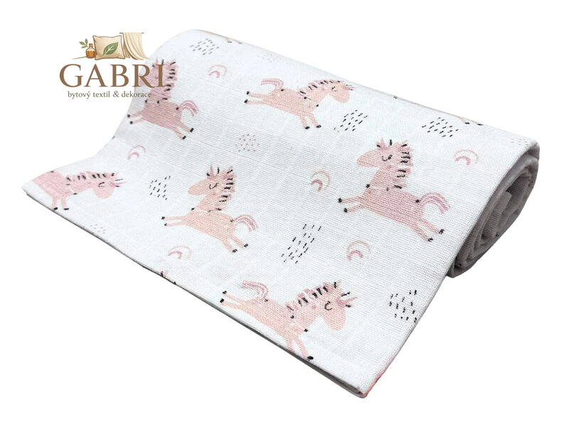 PREM INTERNACIONAL Tetra osuška 90x100 cm Růžový jednorožec (balení 1 ks)