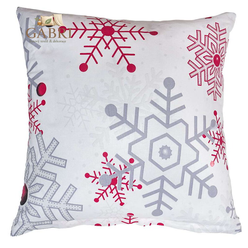Povlak na polštář bavlna Vločky šedé